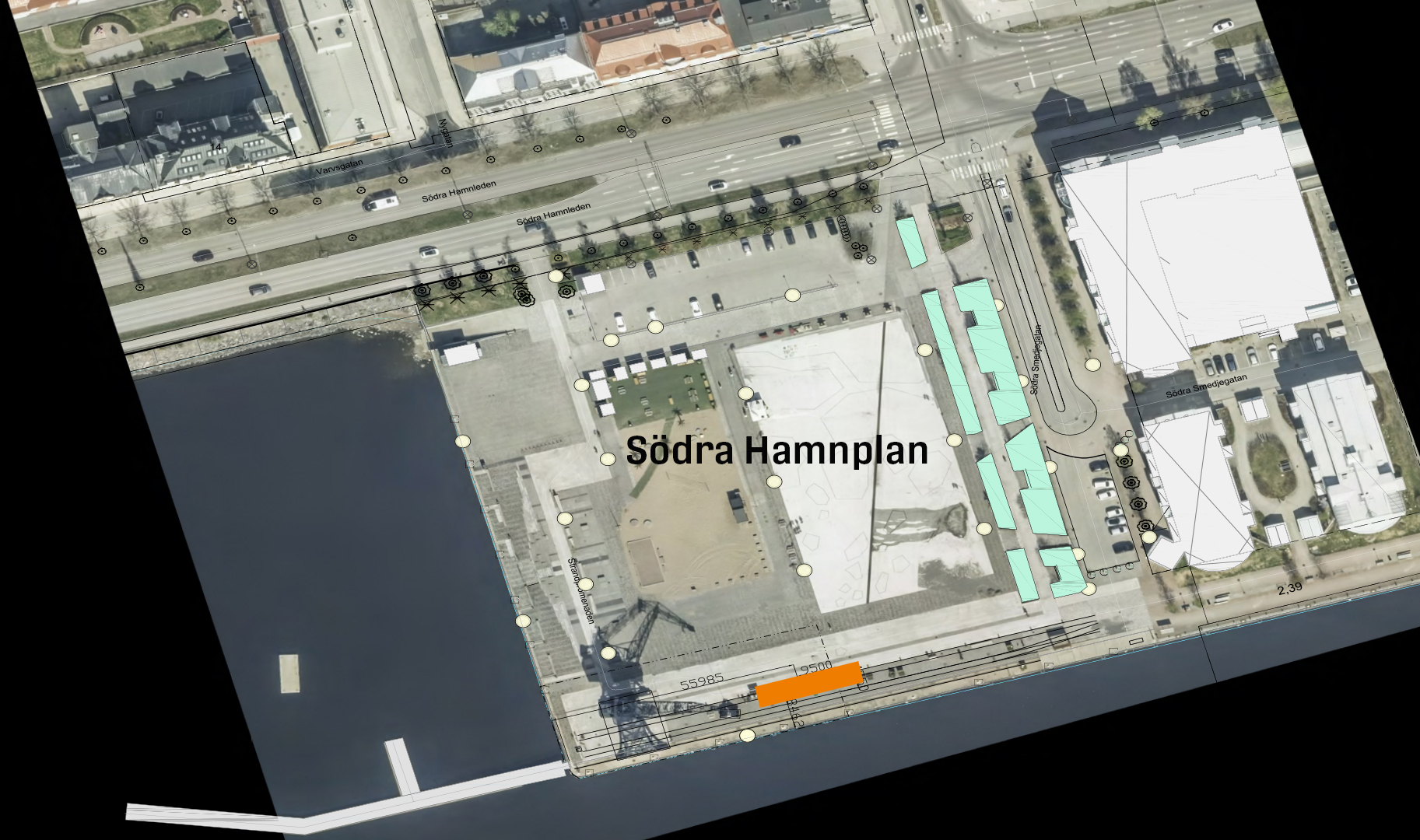 Här ses placeringen av skylten.