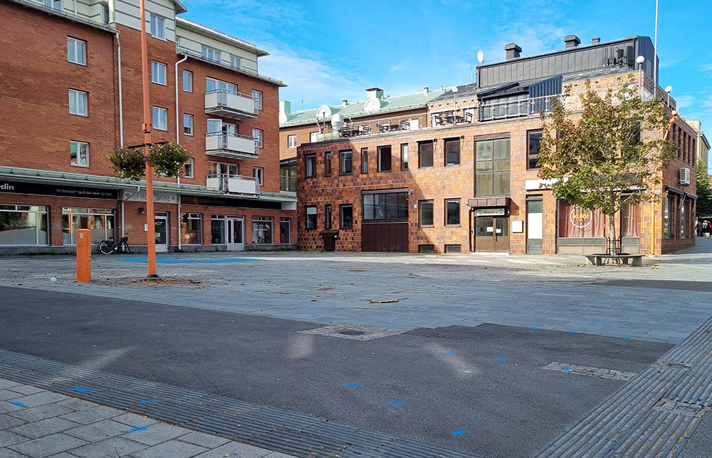 Köpmantorget som förberetts för ombyggnationer