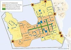 Zonkarta över avgiftsgränser för gatumarksparkering