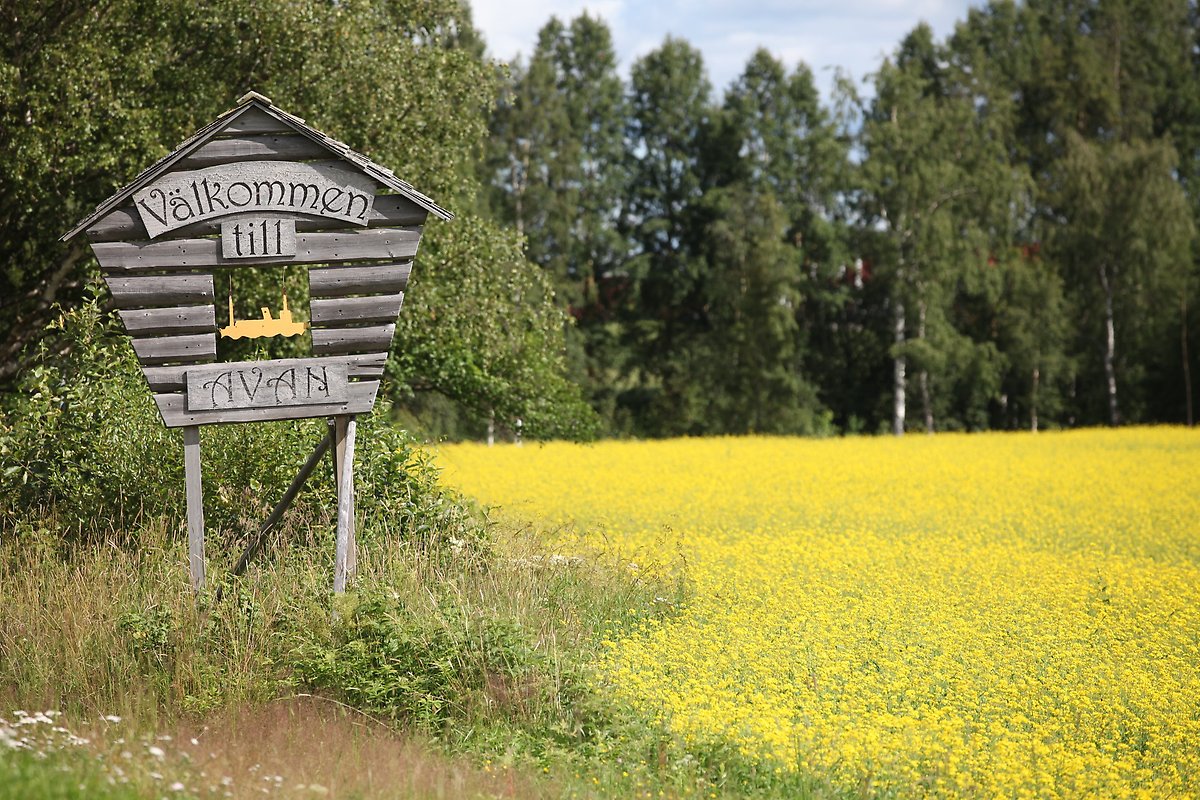 Välkommen till Avan - skylt